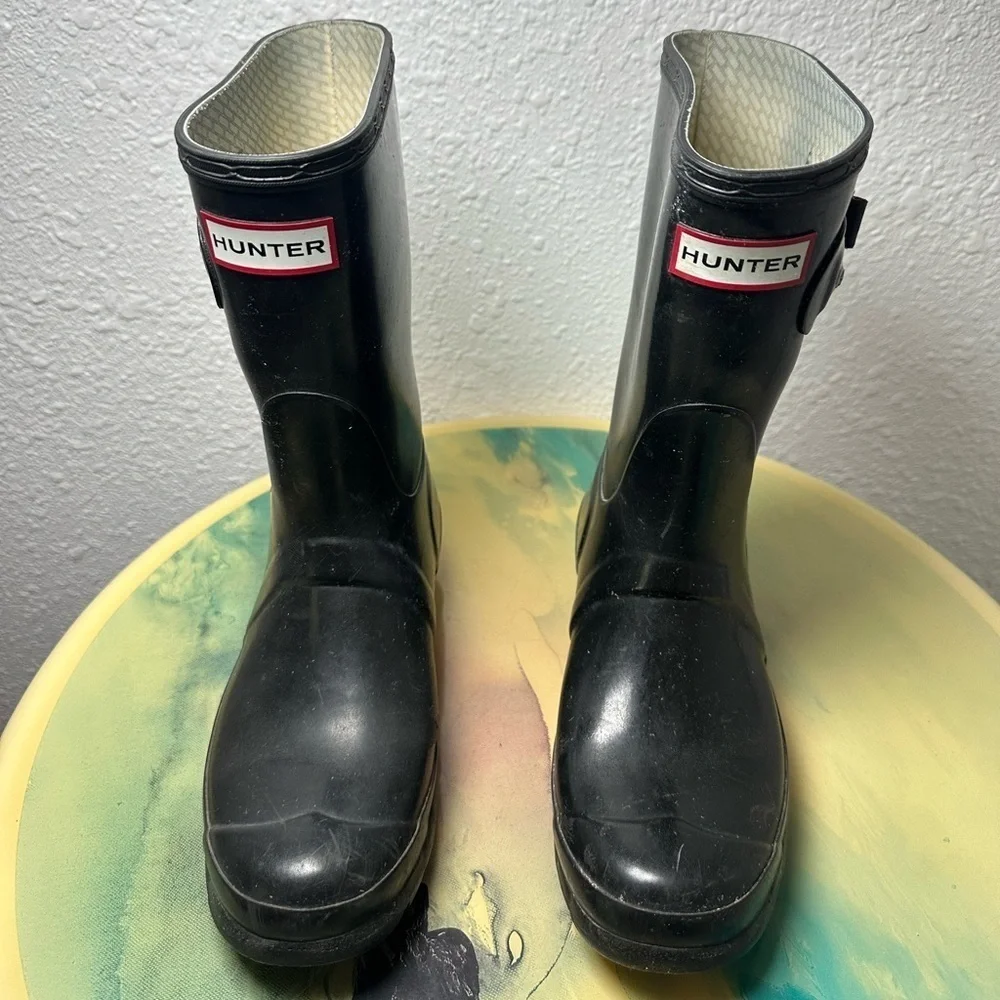 Hunter Original Gloss Short Rain Boots Black Size US 6W